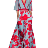 Barbara | Rochie maxi elegantă cu mâneci 3/4 în stil marin
