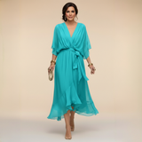 Monica – Rochie din Șifon cu Decolteu în V