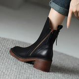 Valorine™ | Botine elegante din piele cu toc confortabil