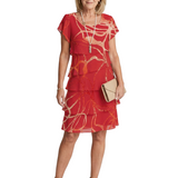 Helga | Rochie Midi Moale cu Print Abstract