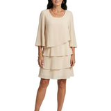 Zita | Rochie Midi Stratificată cu Mâneci Clopot