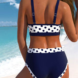 Liesbeth – Bikini cu talie înaltă, cu design patchwork