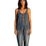 Daria | Salopetă Casual din Denim cu Nasturi