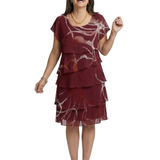 Flóra | Rochie Midi cu Print Abstract Compus