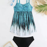 Perla | Set de costum de baie cu imprimeu de sirenă care acoperă burtica