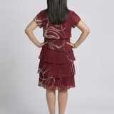 Flóra | Rochie Midi cu Print Abstract Compus