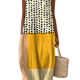 Juniper™ | Rochie Midi Colorblock cu Puncte