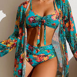 Glenda – Bikini cu fustă din flori