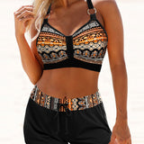 Maryan – Bikini cu model geometric și talie înaltă