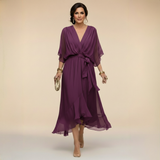 Monica – Rochie din Șifon cu Decolteu în V