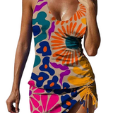 Fiesta | Set de tankini floral cu grafic care acoperă burtica