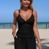 Harper | Set de tankini plisat cu buzunare