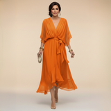 Monica – Rochie din Șifon cu Decolteu în V