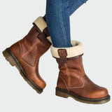 Snezhana - Botine de iarnă din piele cu căptușeală