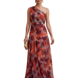 Uma – Rochie Lungă Fluidă cu Design Elegant