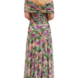 Mihaela - Rochie Maxi Fluidă cu Decolteu în V