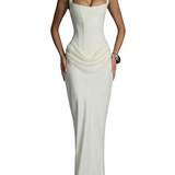 Adelina | Rochie maxi cu decolteu pătrat
