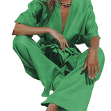 Set de pantaloni cu design oversized, legat în talie