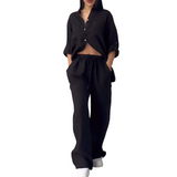 Fara | Set din Bumbac și In Luxe – Cămașă și Pantaloni