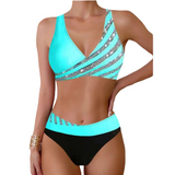 Zoë – Top de bikini imprimat stil halter