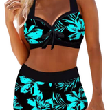 Sherrie – Costum de baie cu talie înaltă și imprimeu floral