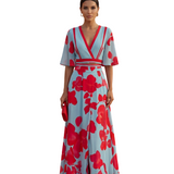 Noelle | Rochie de Primăvară Florală cu Decolteu în V