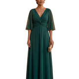 Lucia – Rochie din Șifon cu Decolteu în V