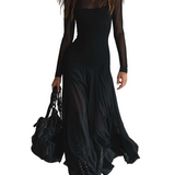 Mădălina | Rochie Maxi Loose-fit din Tulle Negru