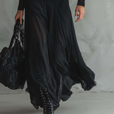 Mădălina - Rochie Maxi Loose-fit din Tulle Negru