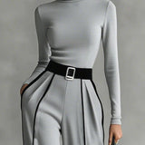 Vera™ - Set elegant cu detalii contrastante