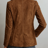 Viola – Jachetă vintage din suede cu cusături contrastante
