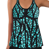 Jade | Set de tankini cu imprimeu de bule care acoperă burtica
