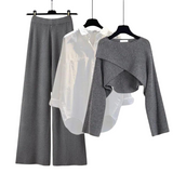 Tina – Set de Damă 3 Piese Confortabil din Material Moale cu Mâneci Lungi