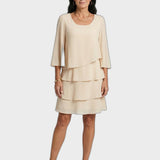 Zita | Rochie Midi Stratificată cu Mâneci Clopot
