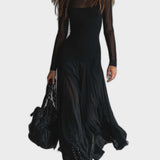 Mădălina - Rochie Maxi Loose-fit din Tulle Negru