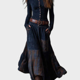 Oana - Rochie maxi din velur cu curea