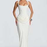 Adelina | Rochie maxi cu decolteu pătrat