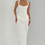 Adelina | Rochie maxi cu decolteu pătrat