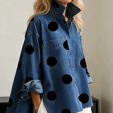 Selena | Cămașă Denim cu Buline