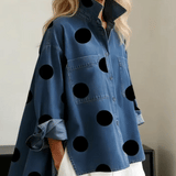 Selena | Cămașă Denim cu Buline